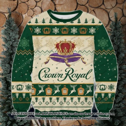 Crown Royal Regal Apple Flavored Whisky Ugly Christmas Holiday Sweater