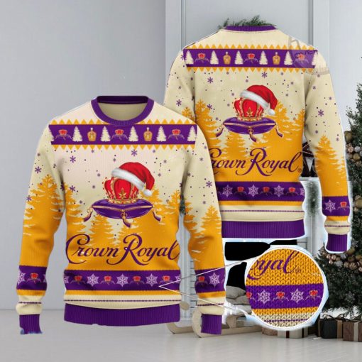 Crown Royal Santa Hat All Over Print Christmas Knitting Ugly Sweater