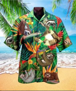 Custom 3D Sloth Happiness All Day Limited Edition Summer Beach Hawaiian Shirt