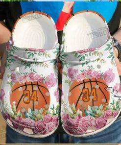 Custom Basketball Floral Crocs