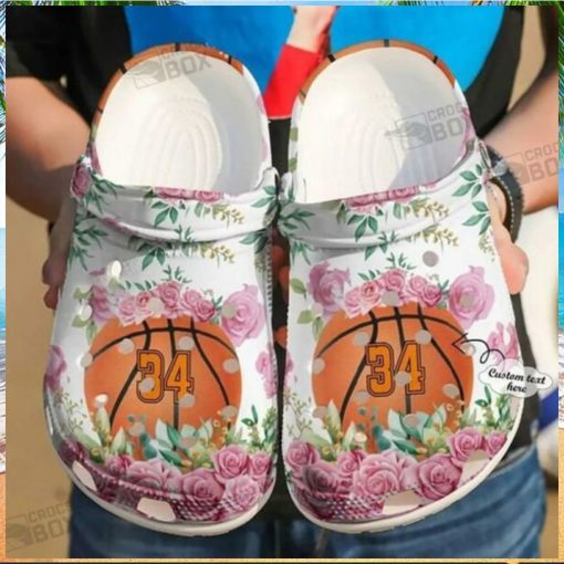 Custom Basketball Floral Crocs