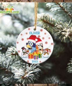 Custom Christmas Bingo Bluey Ornament Family Christmas Decorations