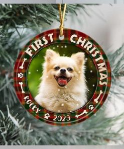 Custom Dog Photo First Christmas Ceramic Ornament N304 889720