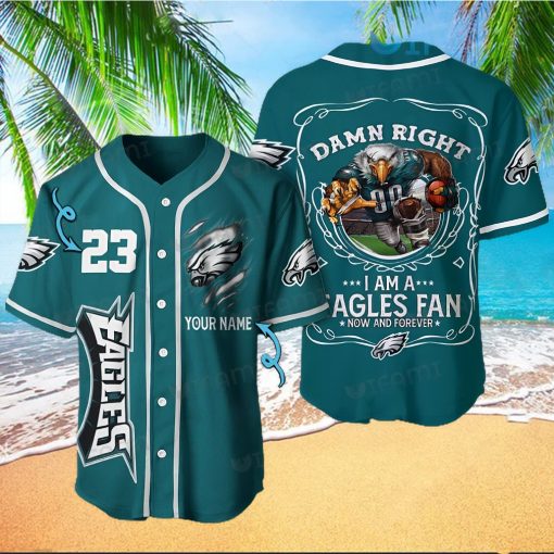 Custom Eagles Baseball Jersey Mascot Damn Right Philadelphia Eagles Gift