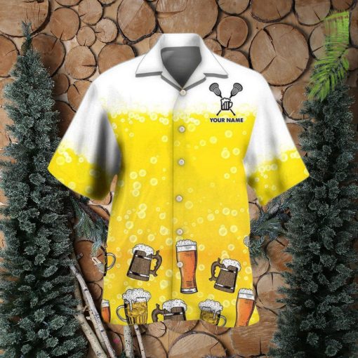 Custom I Like Beer And Lacrosse Hawaiian Shirt