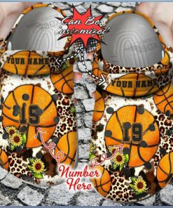 Custom Leopard Basketball Sunflower Crocs