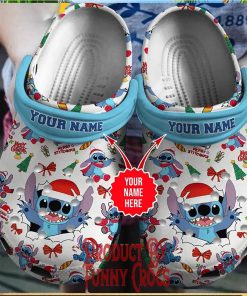 Custom Merry Christmas Gifts Stitch Crocs Shoes