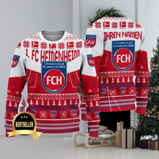 Custom Name 1 FC Heidenheim Ugly Christmas Sweater New Logo Gift For Men And Women Fans