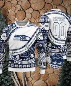 Custom Name And Number Seattle Seahawks Woolen Ugly Christmas Sweater