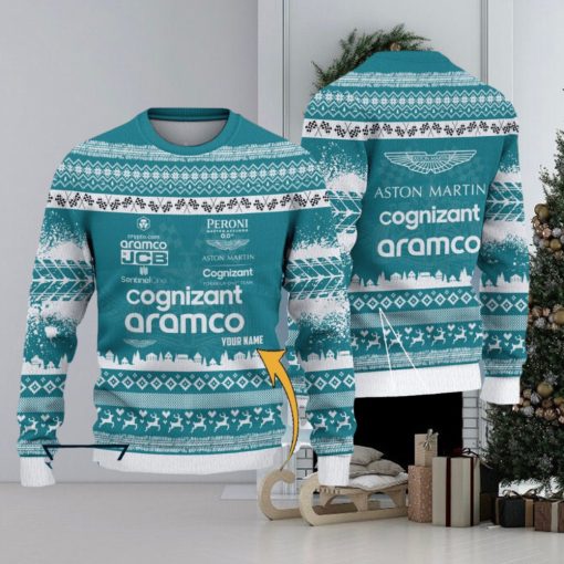 Custom Name Aston Martin Cognizant F1 Team Ugly Sweater