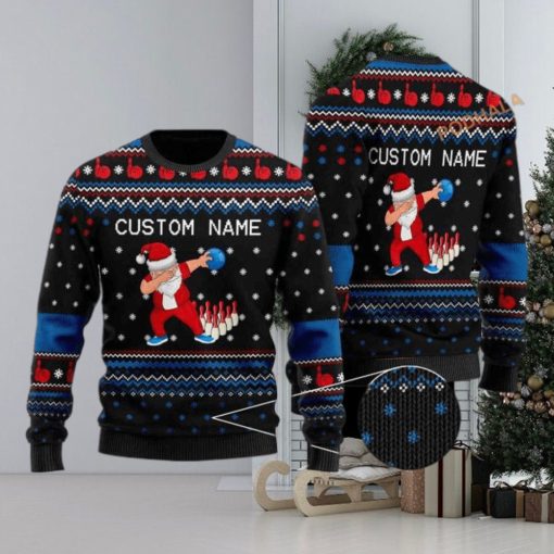 Custom Name Bowling Image Cool Noel Pattern Funny Ugly Sweater