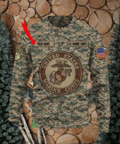 Custom Name Camo Marine Corps 3D Sweater Sweatshirt AOP For Christmas Gift Men And Women