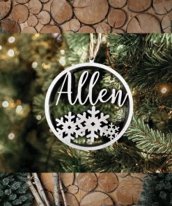 Custom Name Christmas Ornament, Personalized Stocking Tag, Christmas Gift Tag, Family Name Ornament, Wooden Christmas Ornaments, Gifts