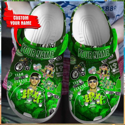 Custom Name Ferxxo Singer Green Clogs