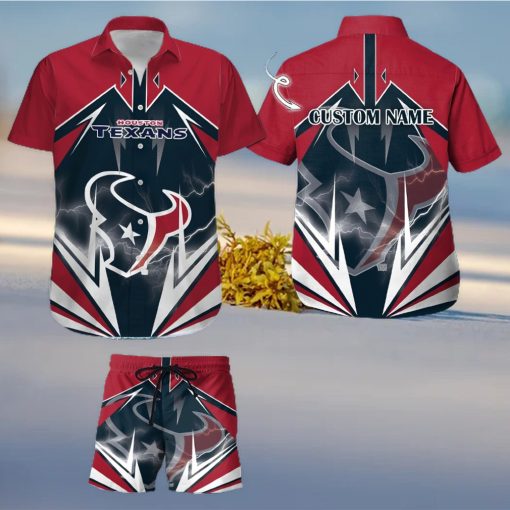 Custom Name For Fans Houston Texans Nfl Hawaiian Shirt And Shorts