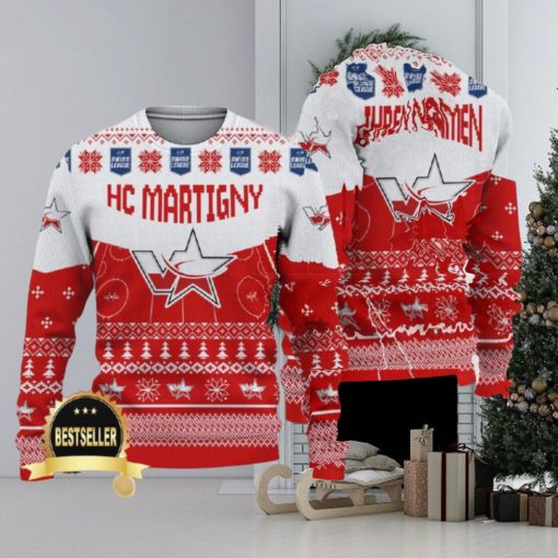 Custom Name HC Martigny Ugly Christmas Sweater New Logo Gift For Men And Women Fans