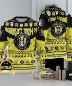 Custom Name Harrogate Town AFC Ugly Christmas Sweater New Logo Gift For Men And Women Fans