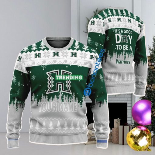 Custom Name It A Good Day To Be A Hawaii Rainbow Warriors Ugly Christmas Sweater
