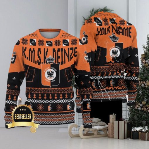 Custom Name KMSK Deinze Ugly Christmas Sweater New Logo Gift For Men And Women Fans