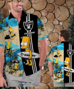 Custom Name Las Vegas Raiders Bart Simpson Hawaiian Shirt For Men Women