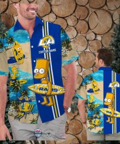 Custom Name Los Angeles Rams Bart Simpson Hawaiian Shirt For Men Women