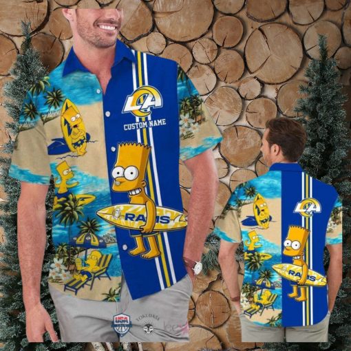 Custom Name Los Angeles Rams Bart Simpson Hawaiian Shirt For Men Women