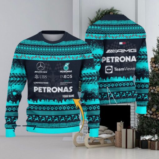 Custom Name Mercedes AMG PETRONAS F1 Team Ugly Sweater