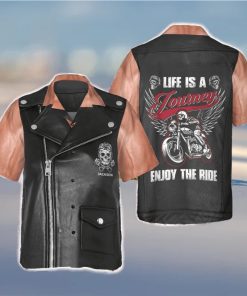 Custom Name Motorcycle Racing Skull Life Is A Journey Enjoy The Ride Hawaiian Shirt Gifts For Bikers Gift Halloween