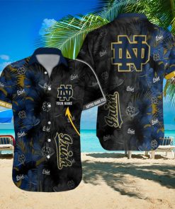 Custom Name Notre Dame Fighting Irish NCAA Pacific Logo AOP Hawaiian Shirt For Summer
