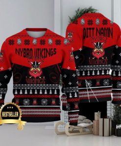Custom Name Nybro Vikings IF Ugly Christmas Sweater New Logo Gift For Men And Women Fans