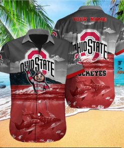 Custom Name Ohio State Buckeyes NCAA Logo Dolphin Beach Funny Hawaiian Shirt