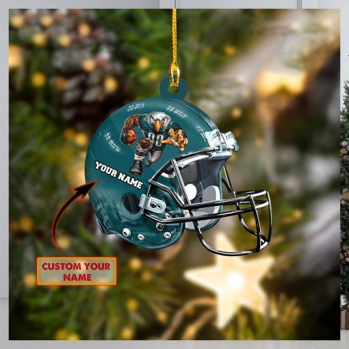 Custom Name Philadelphia Eagle NFL Christmas Ornament