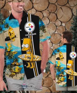 Custom Name Pittsburgh Steelers Bart Simpson Hawaiian Shirt For Men Women