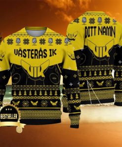 Custom Name VIK Västerås HK Ugly Christmas Sweater New Logo Gift For Men And Women Fans