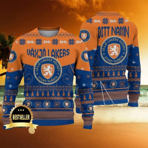 Custom Name Vaxjo Lakers Ugly Christmas Sweater New Logo Gift For Men And Women Fans