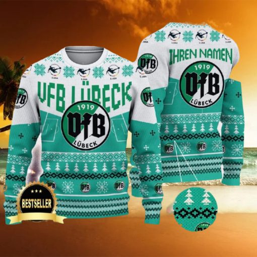 Custom Name VfB Lübeck Ugly Christmas Sweater New Logo Gift For Men And Women Fans