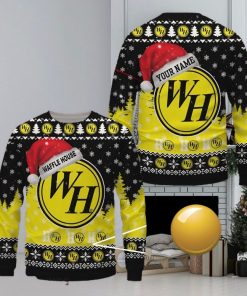 Custom Name Waffle House Uniform Brand Logo Christmas Wool Sweater