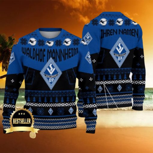 Custom Name Waldhof Mannheim Ugly Christmas Sweater New Logo Gift For Men And Women Fans