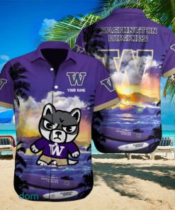 Custom Name Washington Huskies NCAA Unisex Brand AOP Hawaiian Shirt Gift For Fans