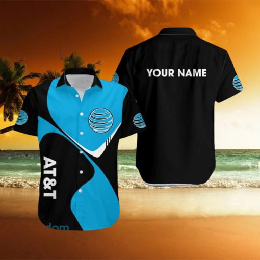 Custom Name at&t Brands Hawaiian Shirt Contemporary Logo AOP Hawaiian Shirt For Men And Women