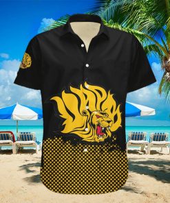 Custom Number And Name ArkansasPine Bluff Golden Lions Hawaiian Shirt Basketball Net Grunge Pattern NCAA Gift For Fans hawaiian shirt