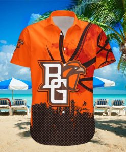 Custom Number And Name Bowling Green Falcons Hawaiian Shirt Basketball Net Grunge Pattern NCAA Gift For Fans hawaiian shirt