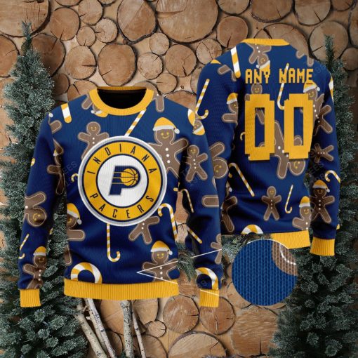 Custom Number And Name Indiana Pacers Christmas Santa Bear Ugly Christmas Sweater