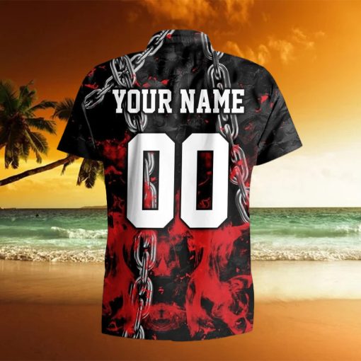 Custom Number And Name Louisiana Tech Bulldogs Gothic Halloween Hawaiian Shirt For Men And Women Gift Beach