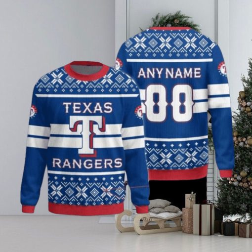 Custom Number And Name New Release Texas Rangers MLB Christmas Ugly Sweater