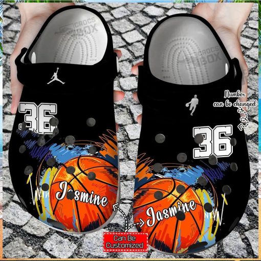 Custom Number Basketball Colorful Crocs