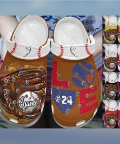 Custom Number Colorful Baseball Home Plate Clogs Shoes