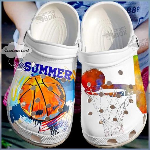 Custom Number Summer Basketball Crocs Kids