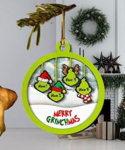 Custom Ornament Engraved Names Christmas 2022 Grinch Wood Family Decoration Usa