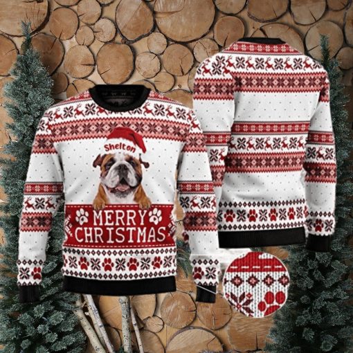 Custom Photo Dog Xmas Ugly Merry Christmas Ugly Merry Christmas Dog Sweater Dog Lovers Shirt